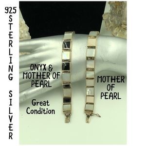 925 STER Silver MOP & Onyx Bracelet CHOICE